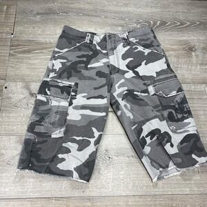 Vintage Y2K World Industries Cargo Shorts Men's 32 Gray‎ Camo Skate Streetwear